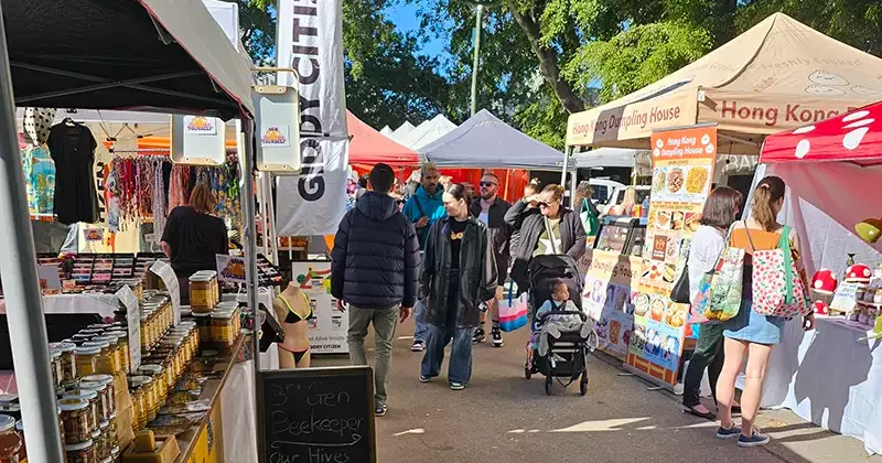 Sunday markets in Brisbane City